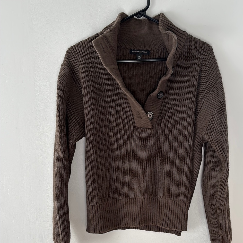 Brown Button-Up Sweater